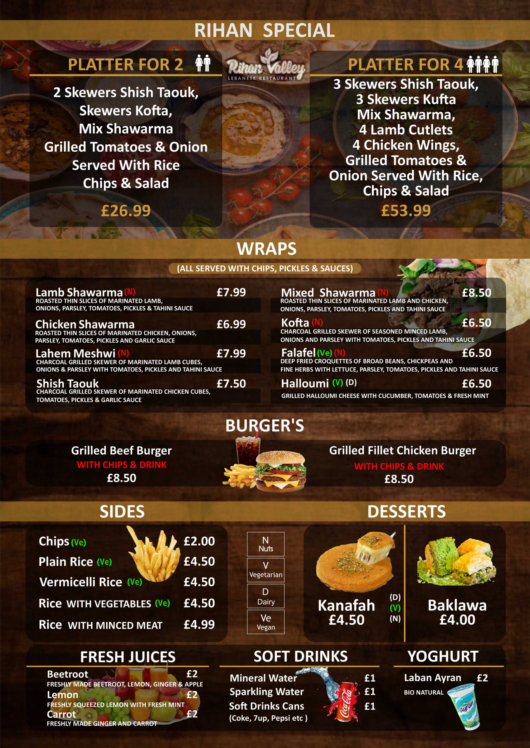 Rihan Valley Lebanese cuisine lebanese menu lebanese special deals meal offers